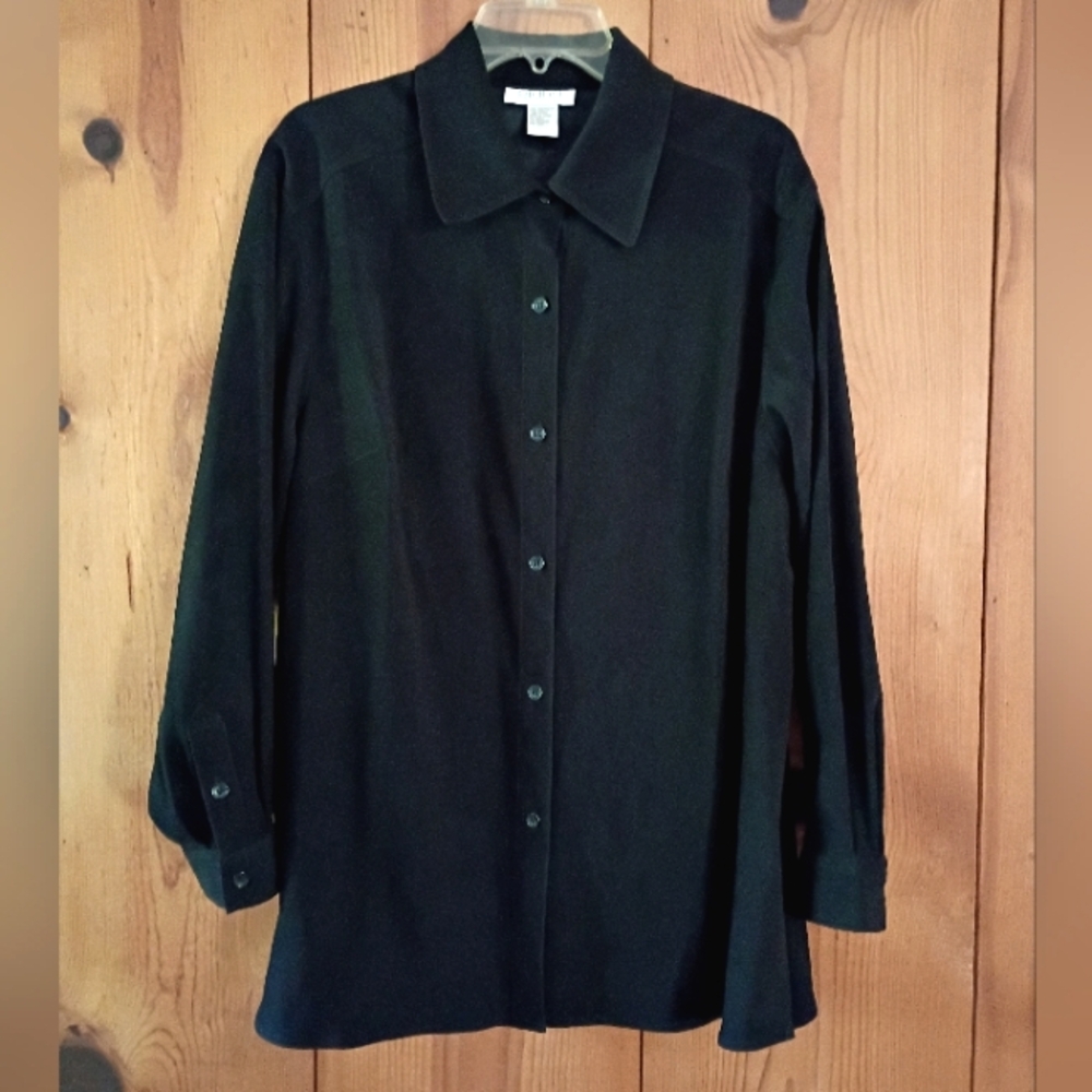 Elana By Tanner Micro Suede Button Front Shirt NWOT